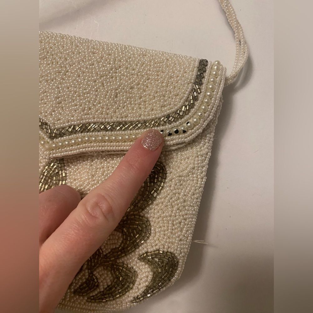 Vintage Inge Christopher White Beaded Purse - Picture 2 of 9